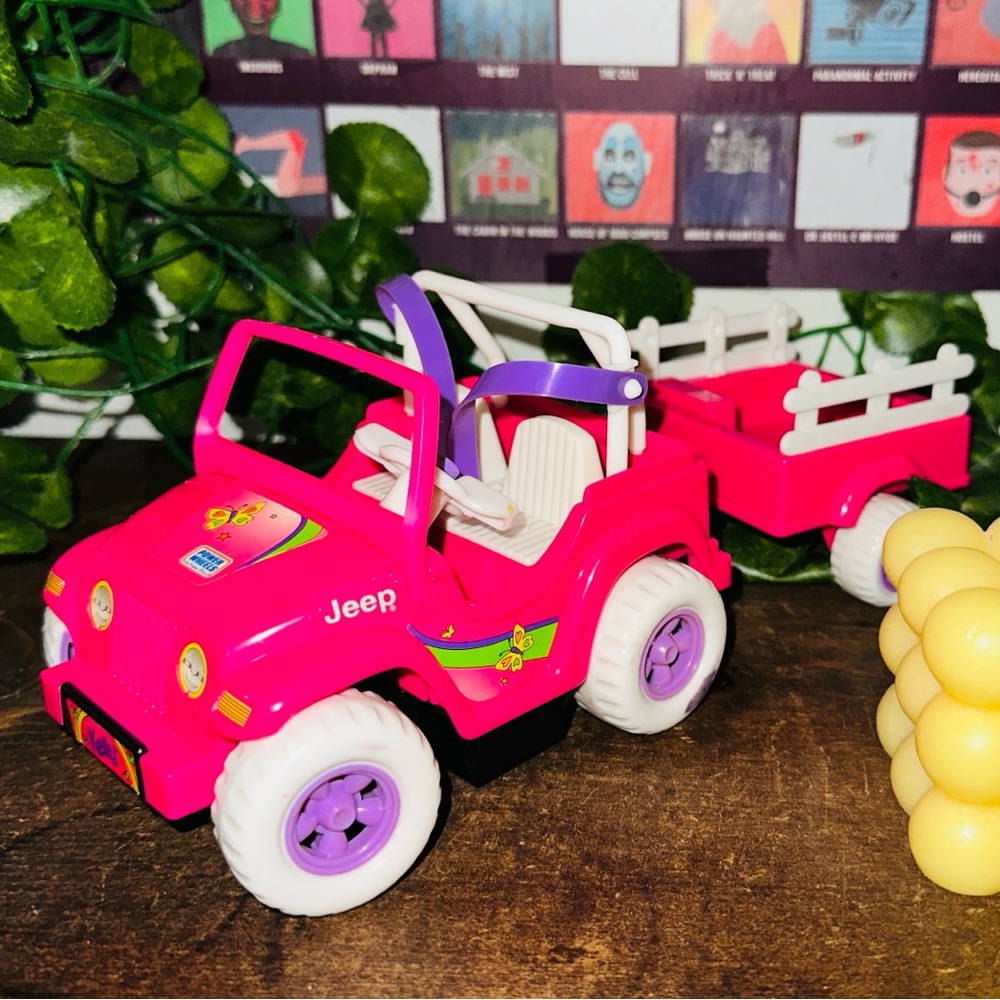 Barbie Vintage Y2K 90’s Kelly Power Wheels Pink Jeep Doll Toy Car
